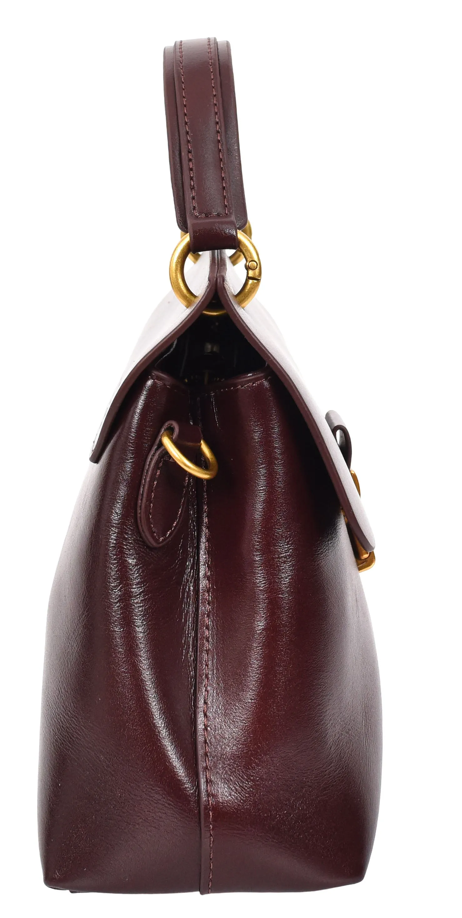 Lucena Women's Small Real Leather Shoulder Handbag Brown