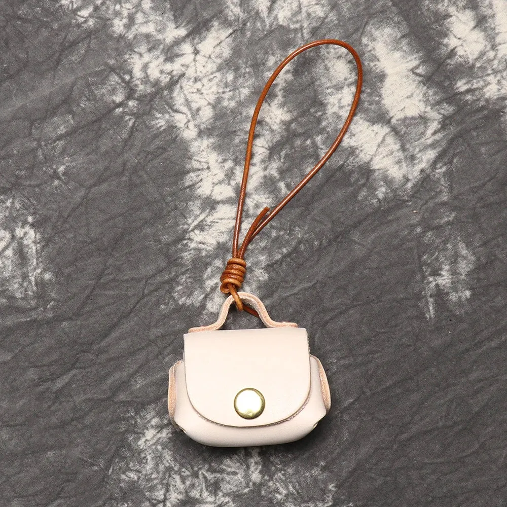 LUOKIR Vintage genuine leather headphone case pendant