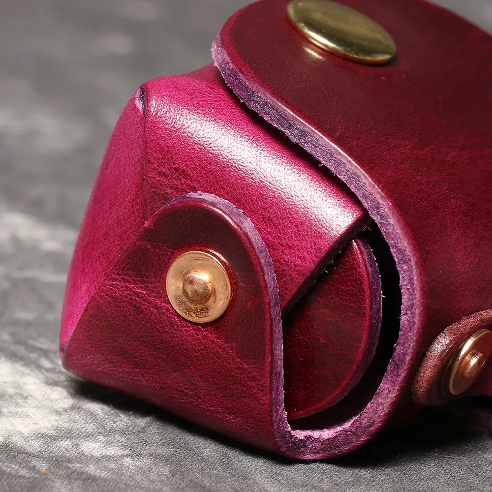 LUOKIR Vintage genuine leather headphone case pendant