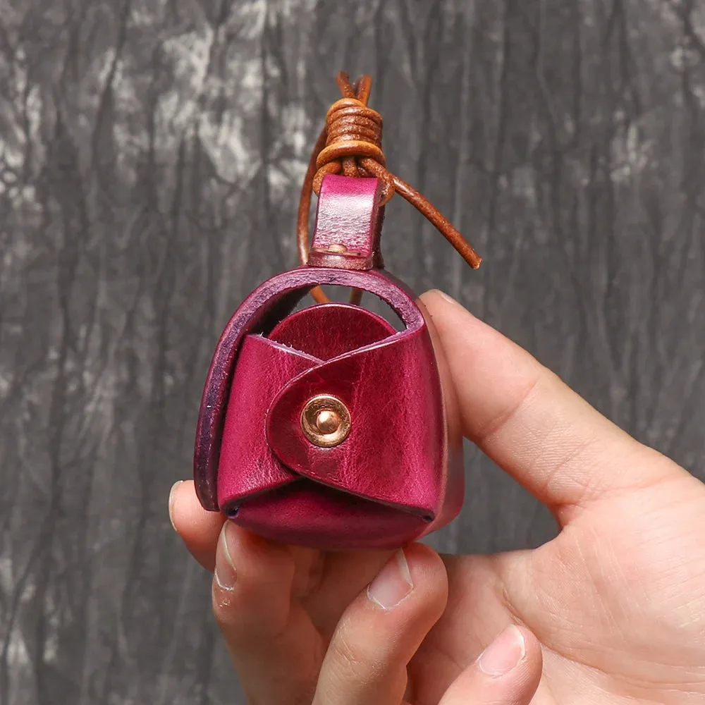 LUOKIR Vintage genuine leather headphone case pendant