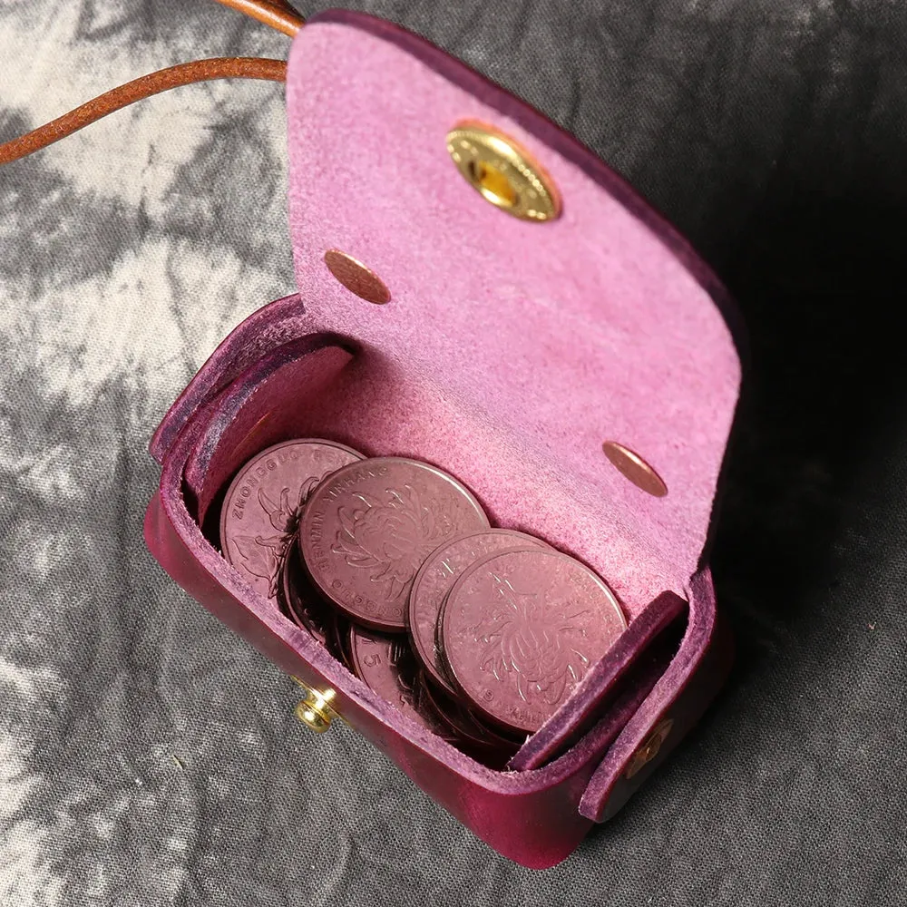LUOKIR Vintage genuine leather headphone case pendant