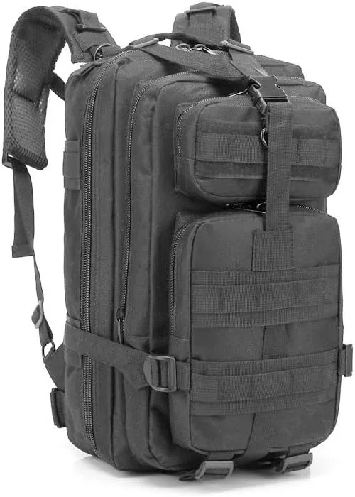Magik 30L Military Tactical Bag Camping Outdoor EDC Travel Rucksack Hiking Backpack (Black)