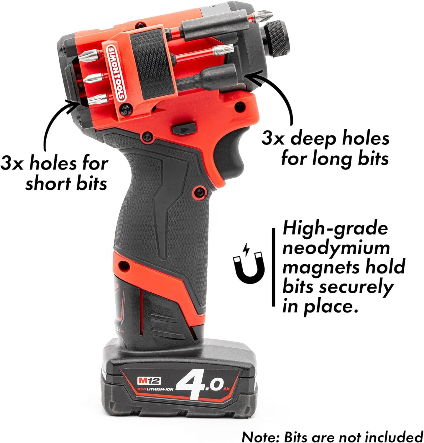 Magnetic Bit Holder for Milwaukee M12 Impact Driver & Drill - Milwaukee Bit Holder for M12