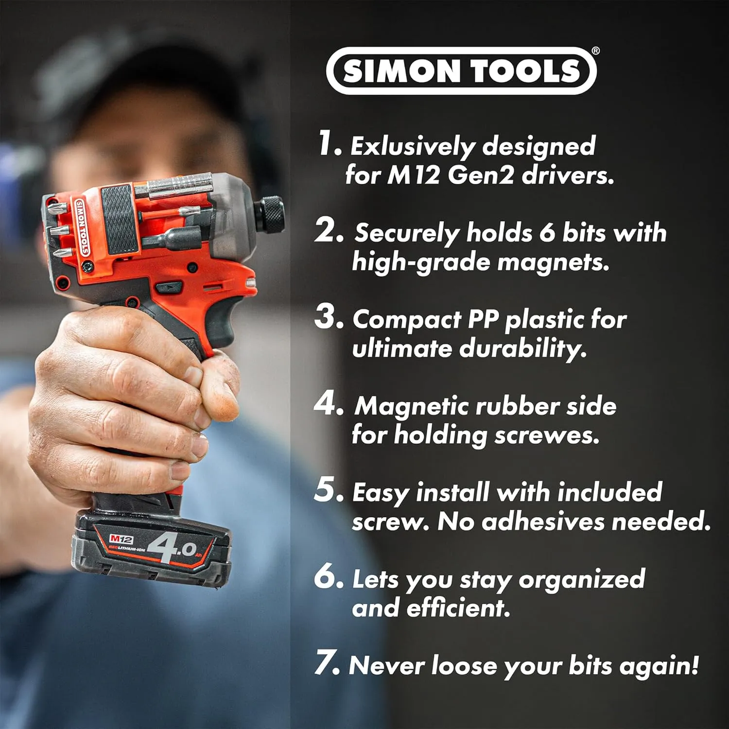 Magnetic Bit Holder for Milwaukee M12 Impact Driver & Drill - Milwaukee Bit Holder for M12