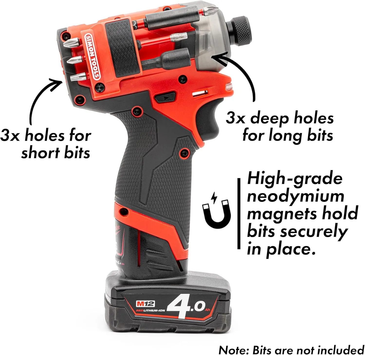 Magnetic Bit Holder for Milwaukee M12 Impact Driver & Drill - Milwaukee Bit Holder for M12