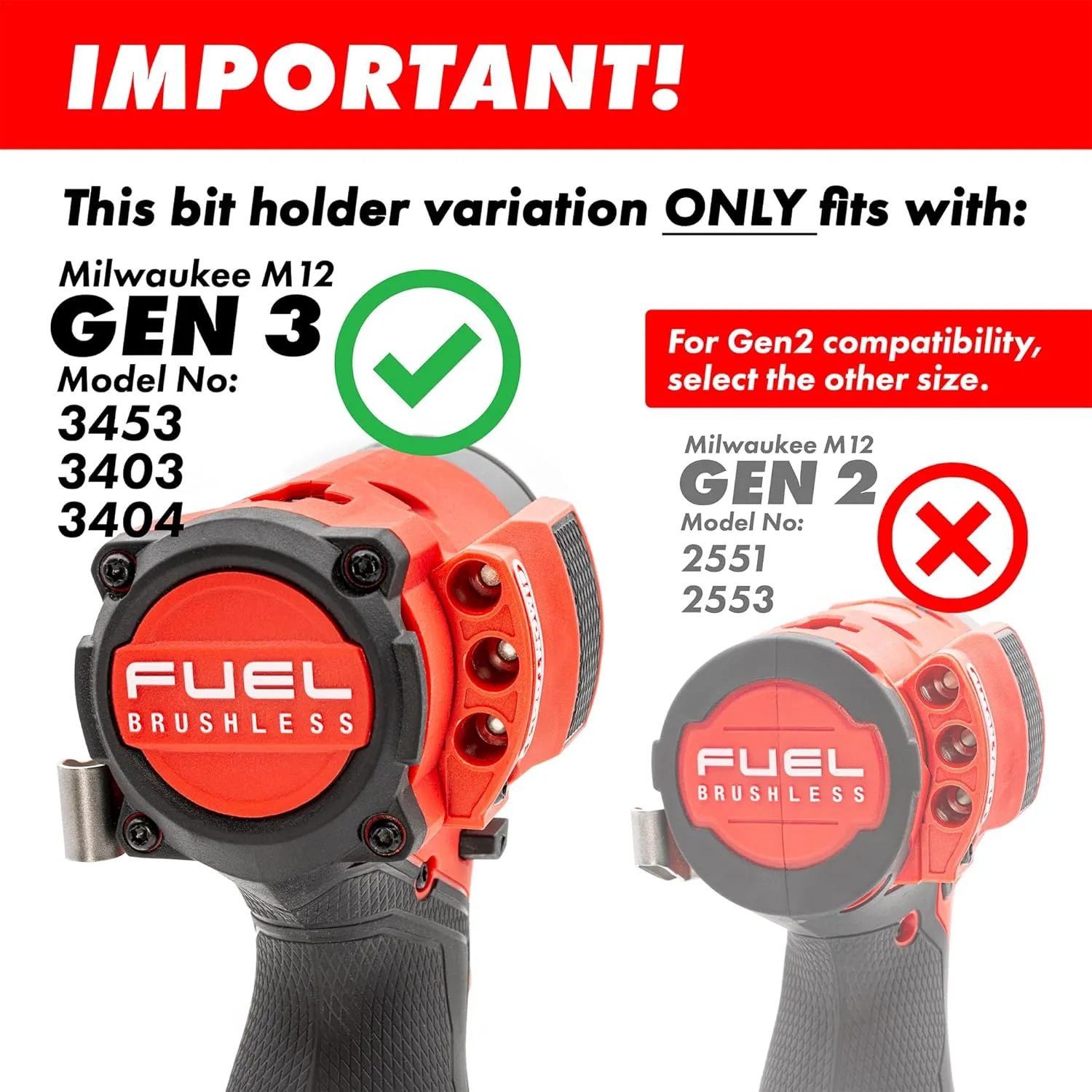 Magnetic Bit Holder for Milwaukee M12 Impact Driver & Drill - Milwaukee Bit Holder for M12
