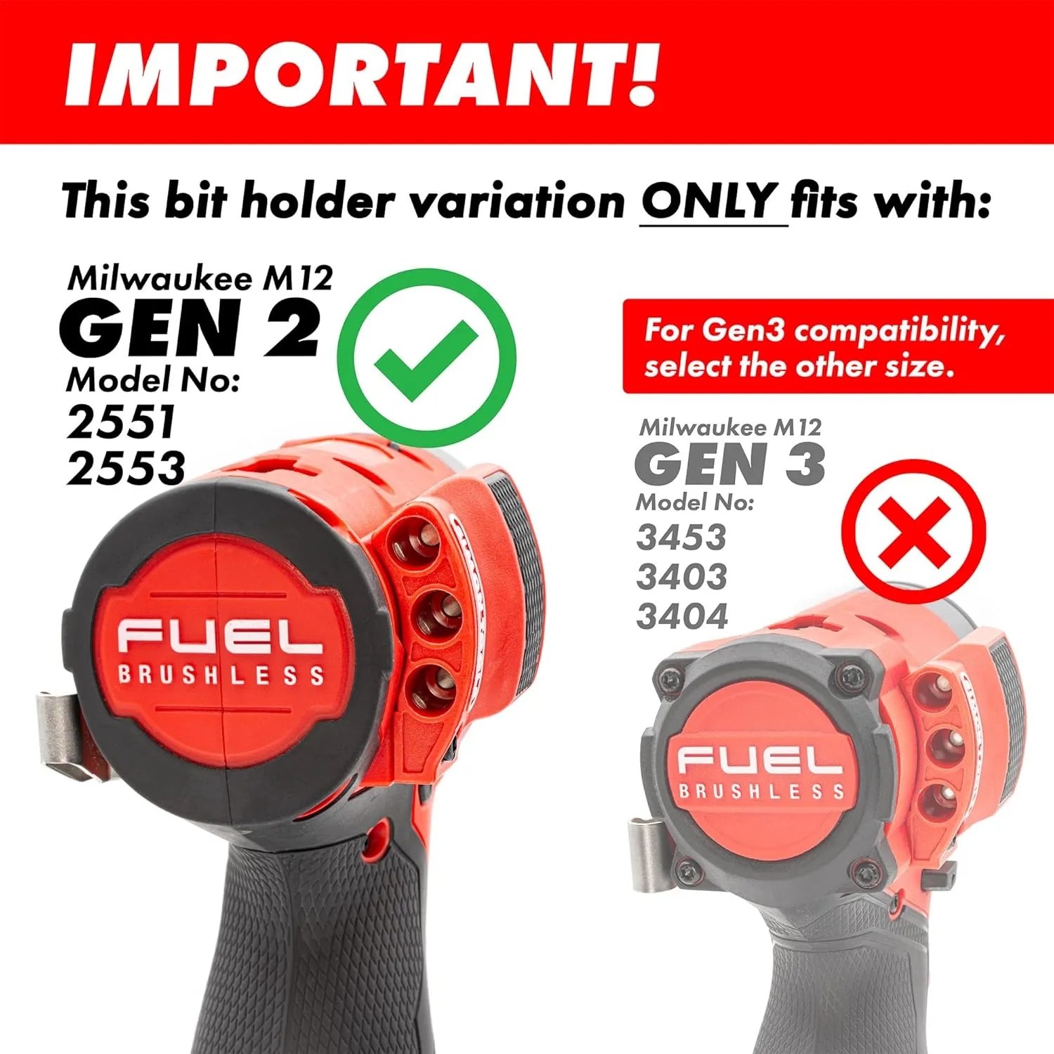 Magnetic Bit Holder for Milwaukee M12 Impact Driver & Drill - Milwaukee Bit Holder for M12