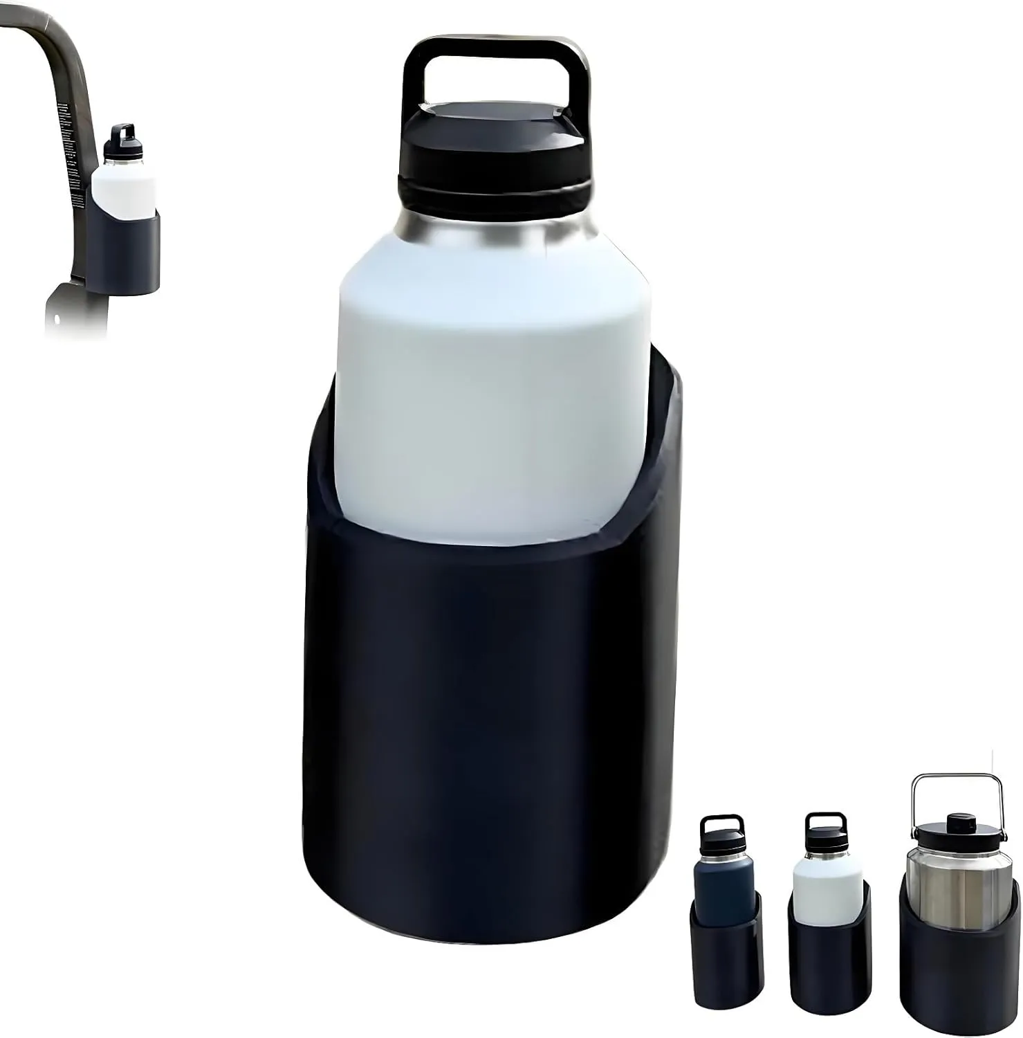 Magnetic Bottle Mounts for 46, 50, 64 oz, 3D Printed Portable Strong Magnet Truck Cup Holders, Portable Water Bottle Storage Racks for Golf Cart Tractor Bus Lawnmower(50 oz)