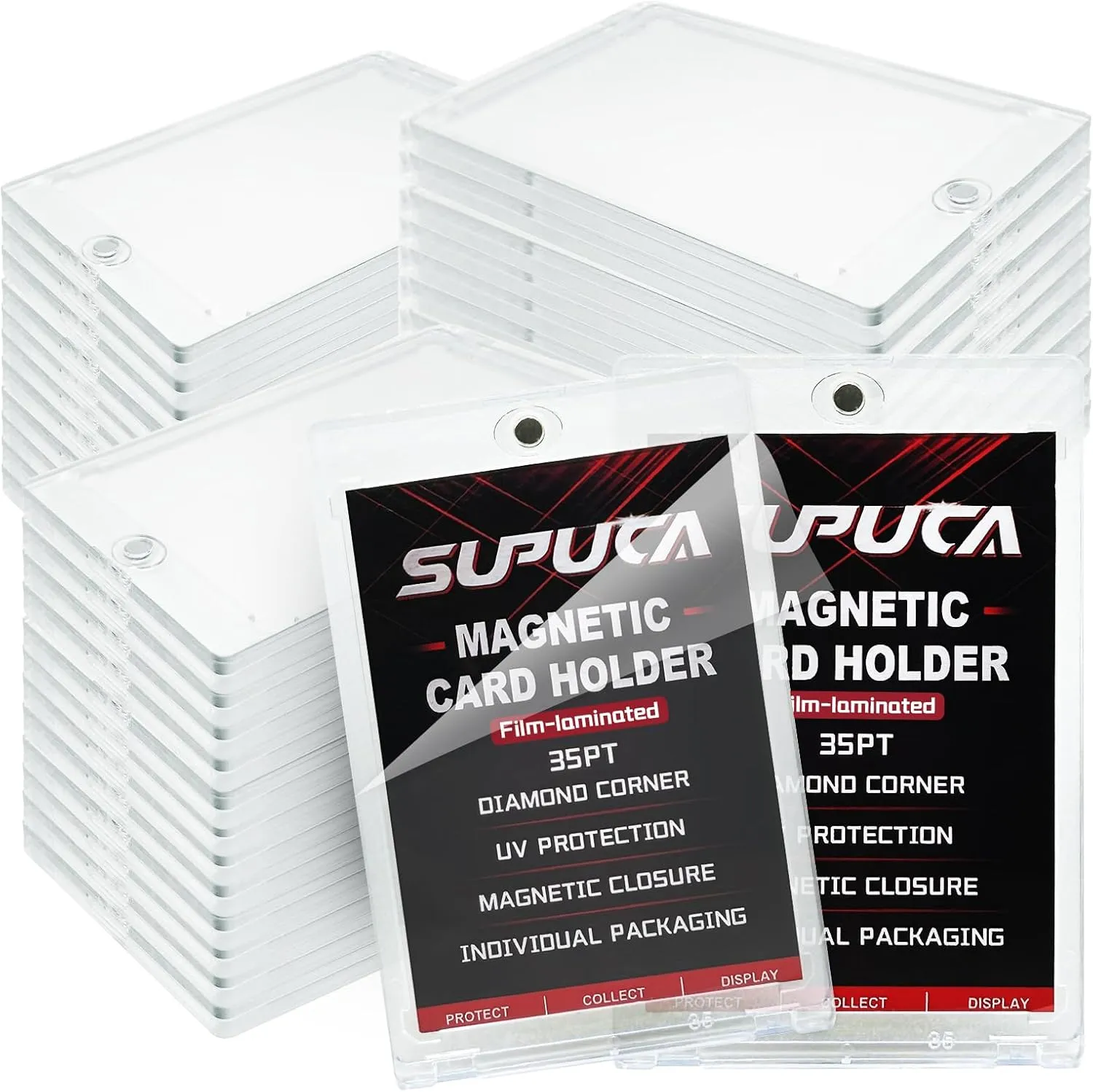 Magnetic Card Holder 100 Pack, 35PT One Touch Card Holder, Trading Card Protectors for Baseball Card Sports Card