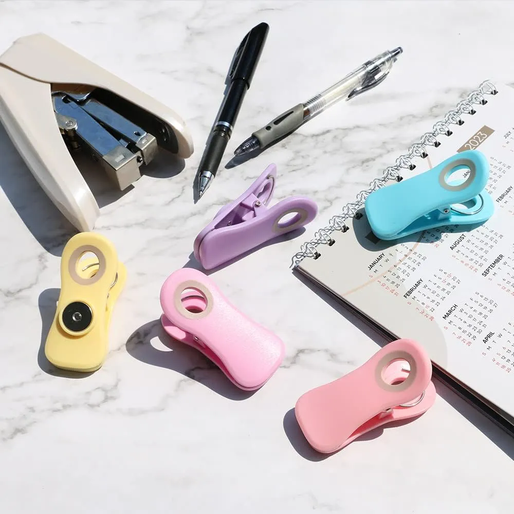 Magnetic Clips - Food Clips, Chip Clips, Bag Clips for Food Storage with Air Tight Seal Grip for Bread Bags, Snack Bags and Food Bags (Pack of 10, Pastel Colors)
