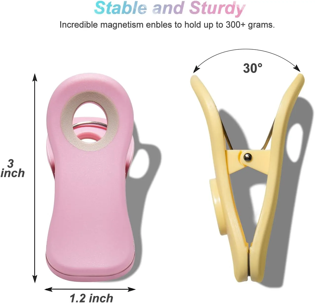 Magnetic Clips - Food Clips, Chip Clips, Bag Clips for Food Storage with Air Tight Seal Grip for Bread Bags, Snack Bags and Food Bags (Pack of 10, Pastel Colors)