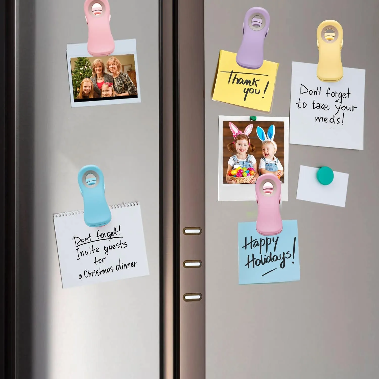 Magnetic Clips - Food Clips, Chip Clips, Bag Clips for Food Storage with Air Tight Seal Grip for Bread Bags, Snack Bags and Food Bags (Pack of 10, Pastel Colors)