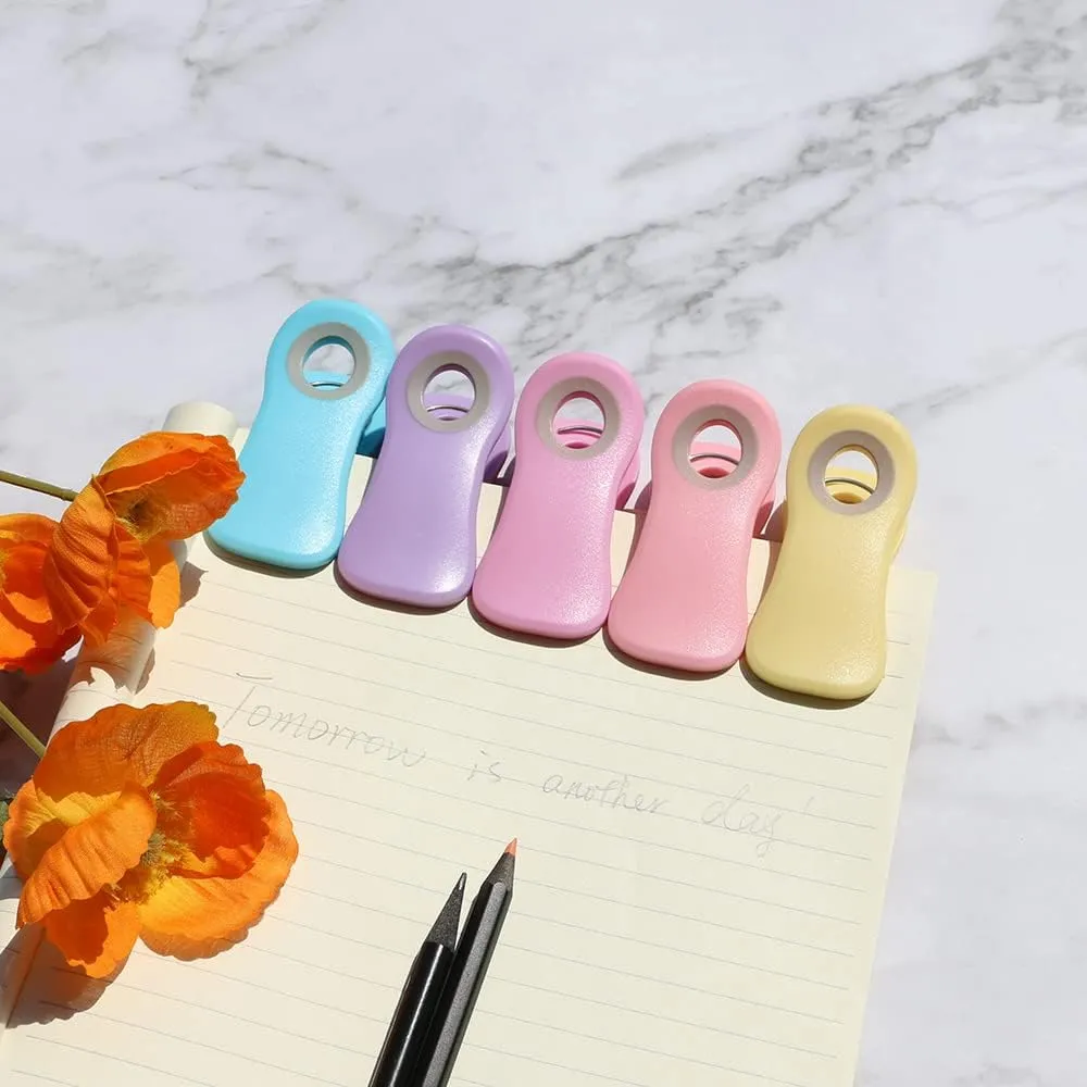 Magnetic Clips - Food Clips, Chip Clips, Bag Clips for Food Storage with Air Tight Seal Grip for Bread Bags, Snack Bags and Food Bags (Pack of 10, Pastel Colors)