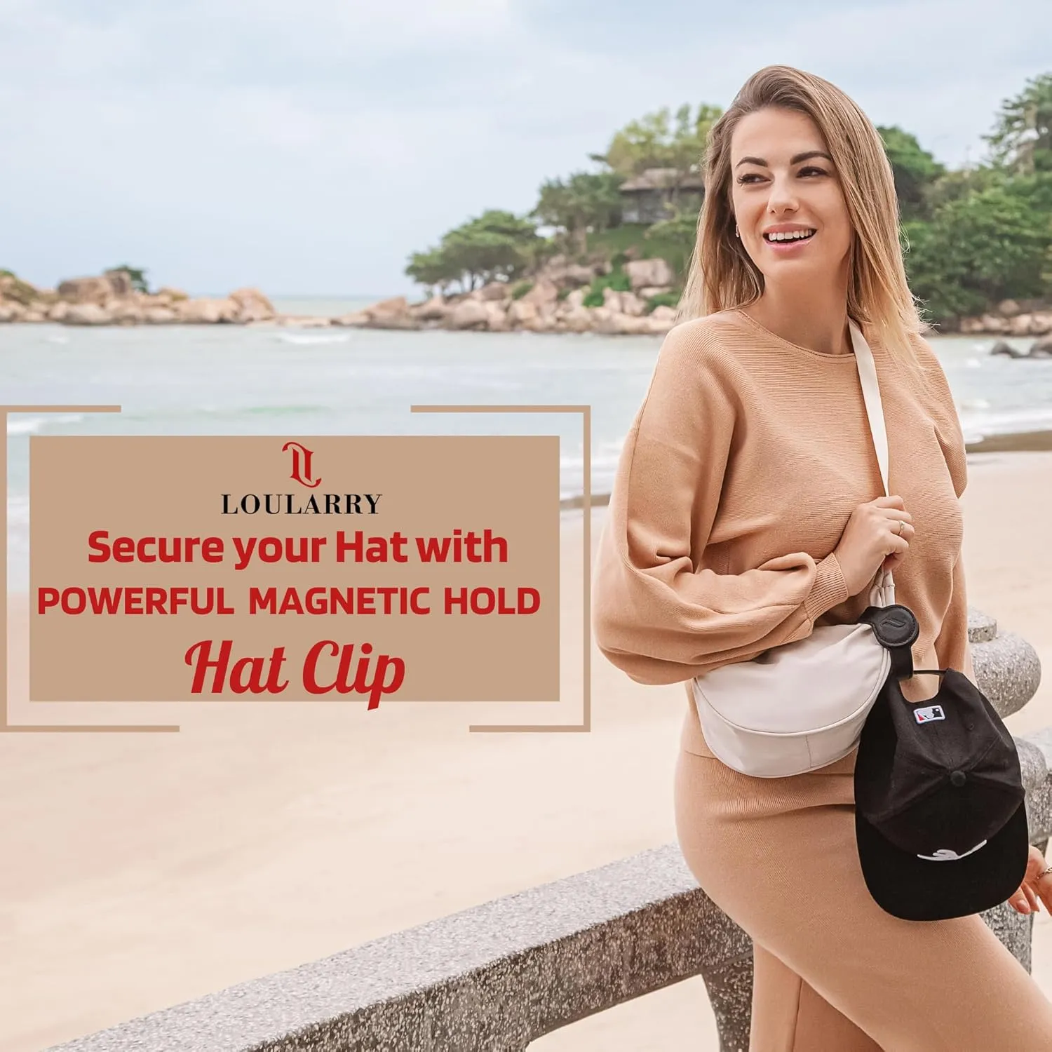 Magnetic Hat Clip for Travel on Bag | Fashionable Travel Accessories For Women | Leather Hat Holder With Strong Magnet For Handbags, Purses, Backpacks, Luggage, And Totes