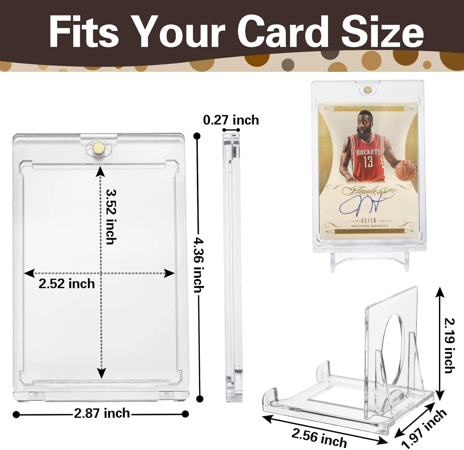 Magnetic Trading Card Holders with Adjustable Display Stand
