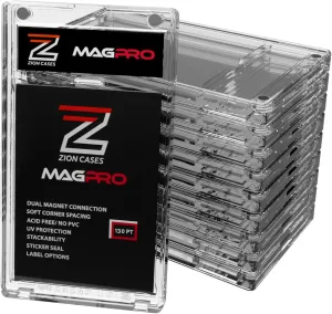 MagPro 130PT Magnetic Card Holder; Duel Magnet Card Case for Secure Holding Strength to Guard Against Unintentional Openings; Includes 10 Magnetic Trading Card Case; (10 Pack)