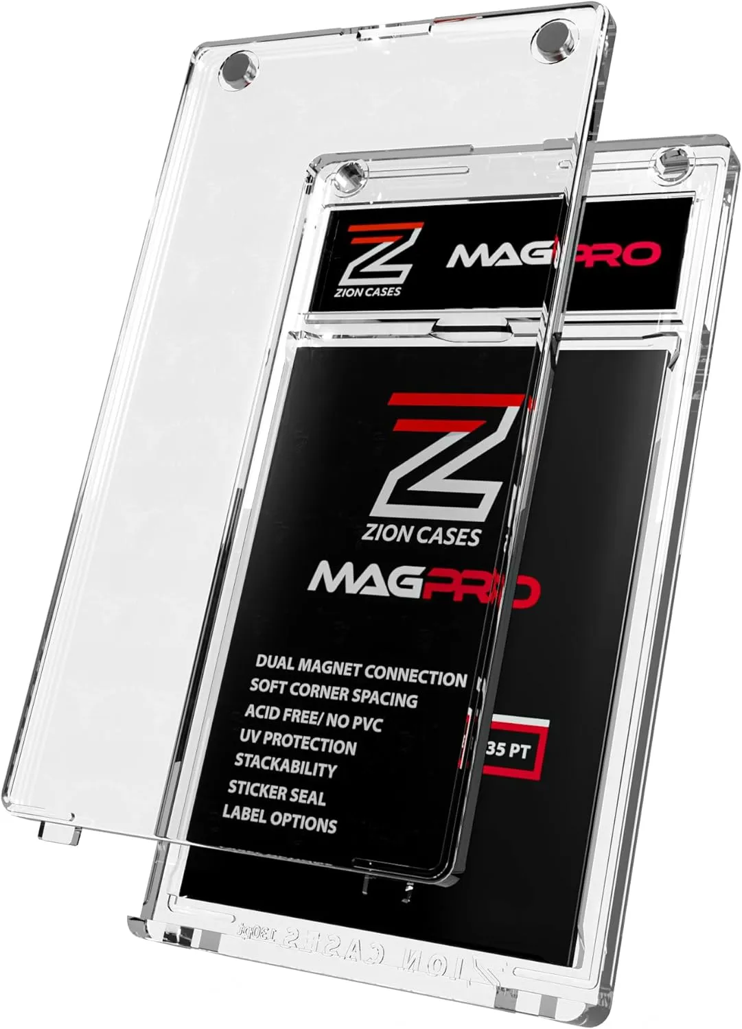 MagPro 35PT Magnetic Card Holder; Duel Magnet Card Case for Secure Holding Strength to Guard Against Unintentional Openings; Includes 25 Magnetic Trading Card Case; (25 Pack)