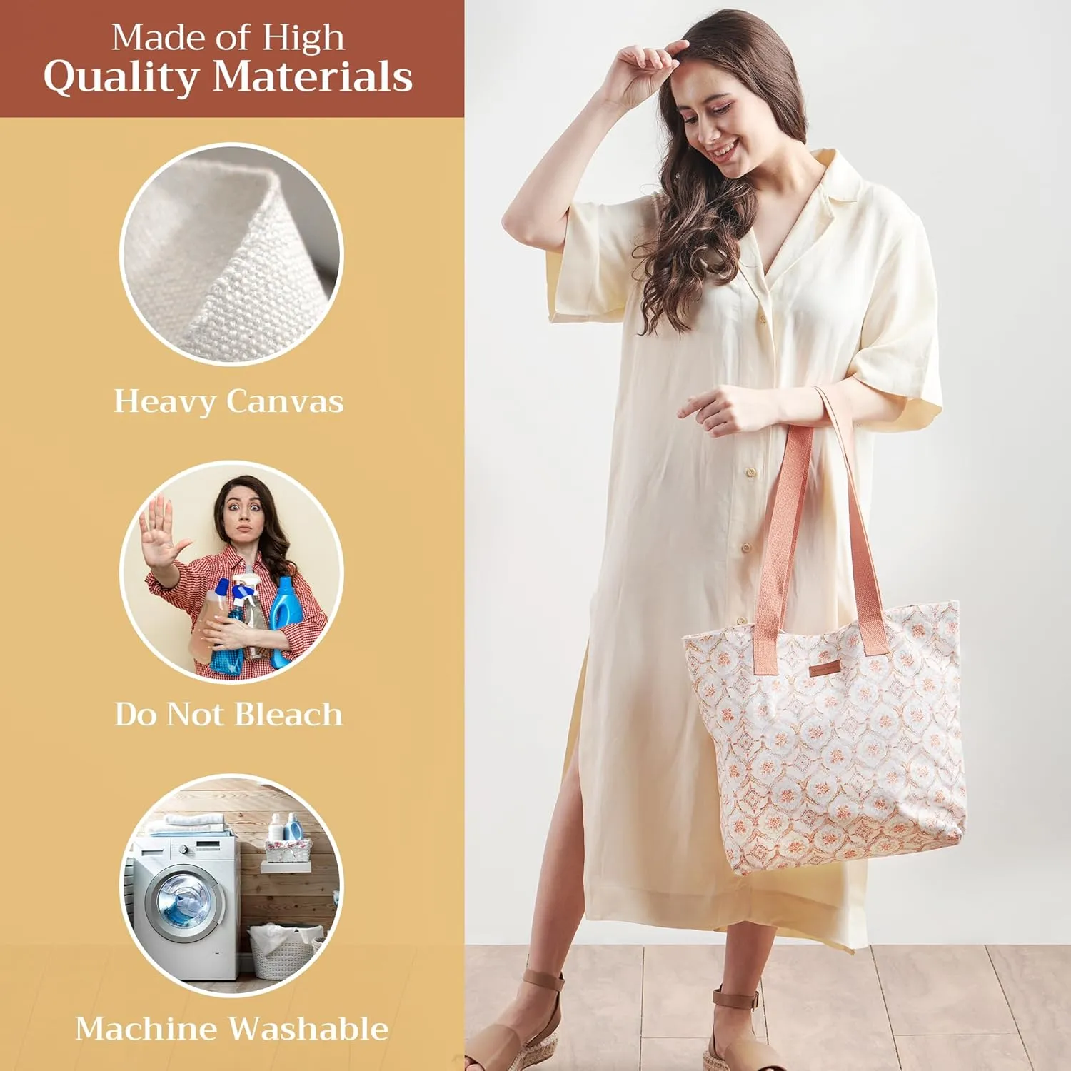 Maison d' Hermine Canvas Tote Bag 100% Cotton Canvas Reusable Shoulder Grocery Bag for Shopping Perfect for Men Women