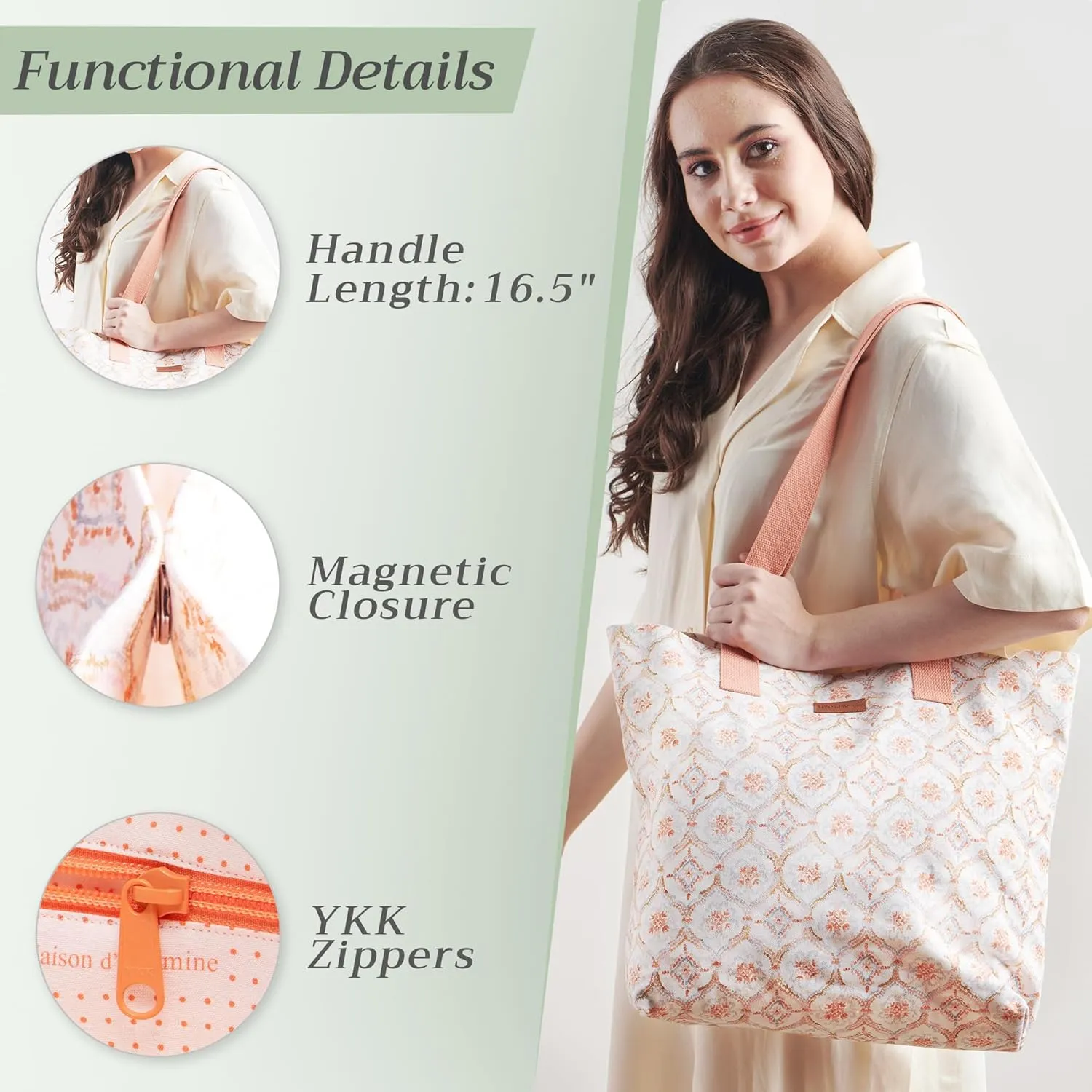 Maison d' Hermine Canvas Tote Bag 100% Cotton Canvas Reusable Shoulder Grocery Bag for Shopping Perfect for Men Women