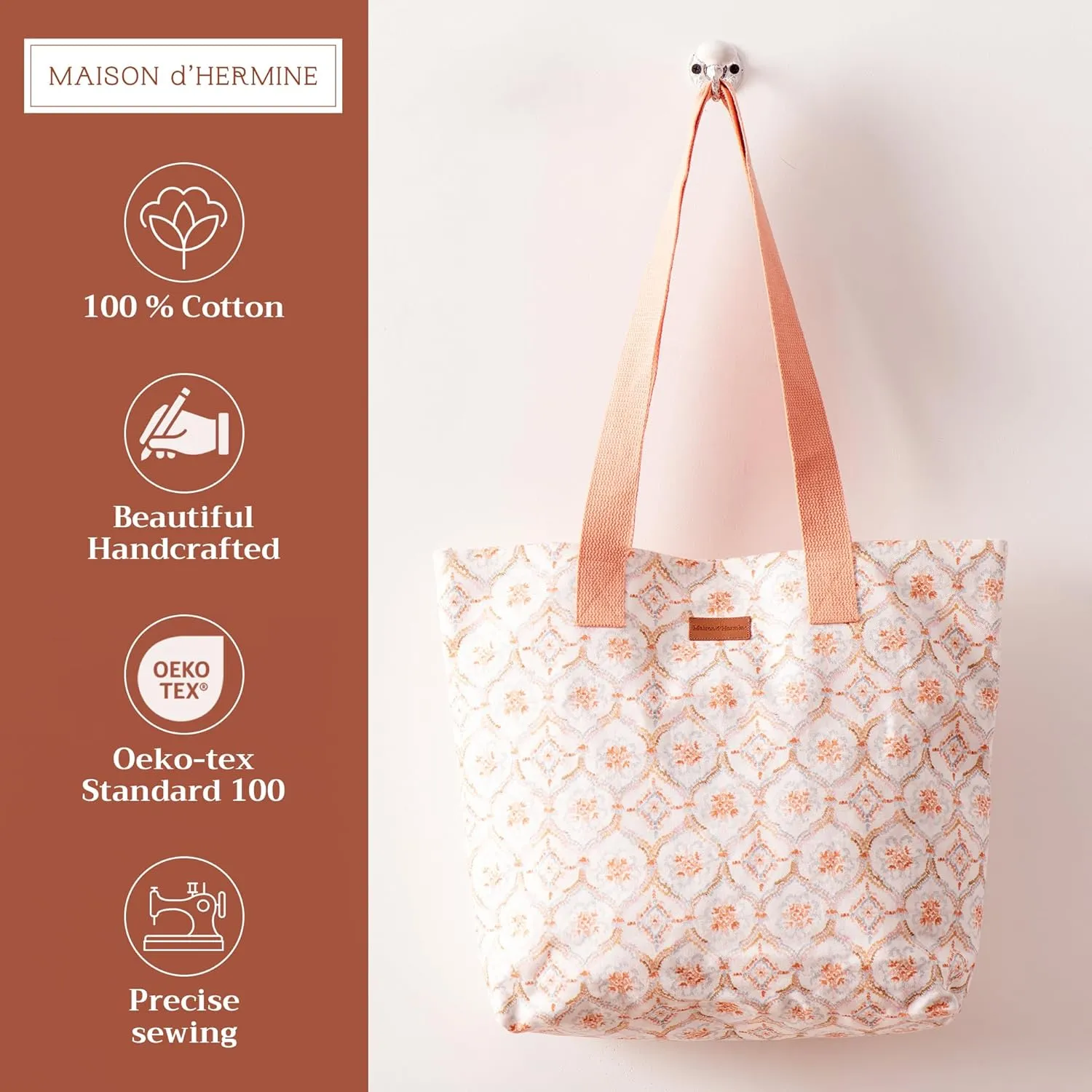 Maison d' Hermine Canvas Tote Bag 100% Cotton Canvas Reusable Shoulder Grocery Bag for Shopping Perfect for Men Women