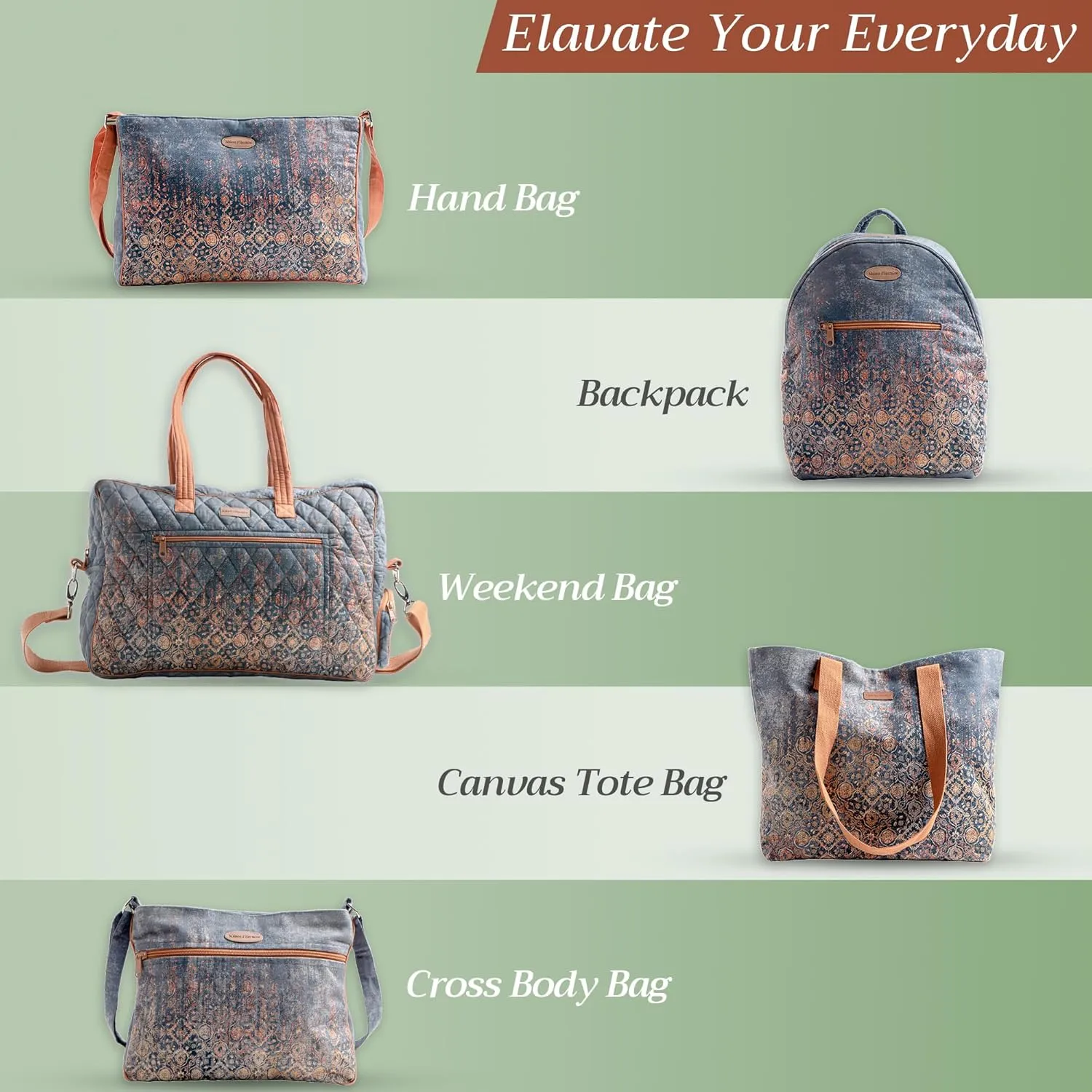Maison d' Hermine Shopping Bag Cotton Quilted Tote Bag with Zipper Pockets & Small Pouch Grocery Bag for Work Travel Lunch