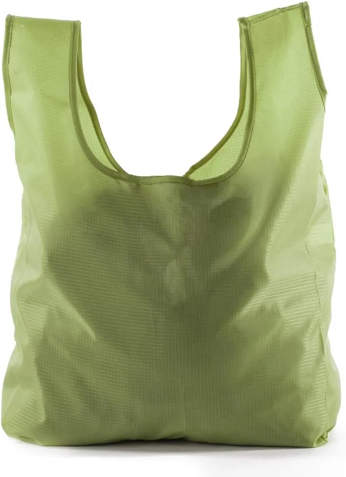 Mato & Hash Reusable Grocery Bags | Foldable w/Integrated String Pouch | Ripstop Nylon Tote