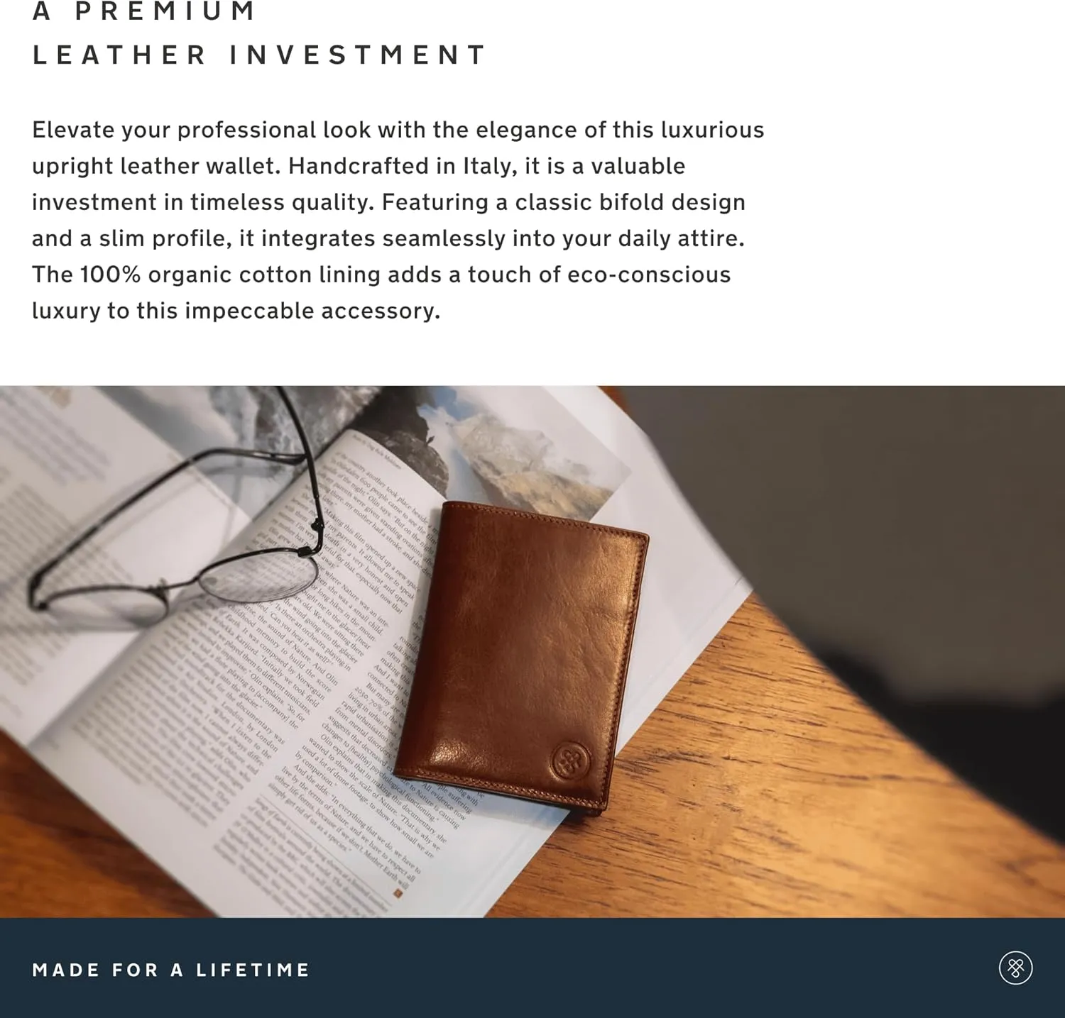 Maxwell Scott - Mens Luxury Tall Slim Leather Credit Card Wallet - Made from Full Grain Hides - The Salerno Dark Brown