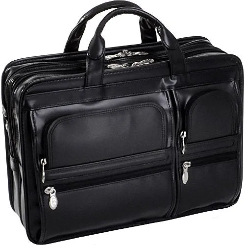 McKlein USA Hubbard 15.6" Leather Double Compartments Laptop Briefcase