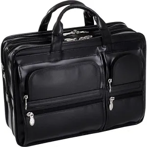 McKlein USA Hubbard 15.6" Leather Double Compartments Laptop Briefcase