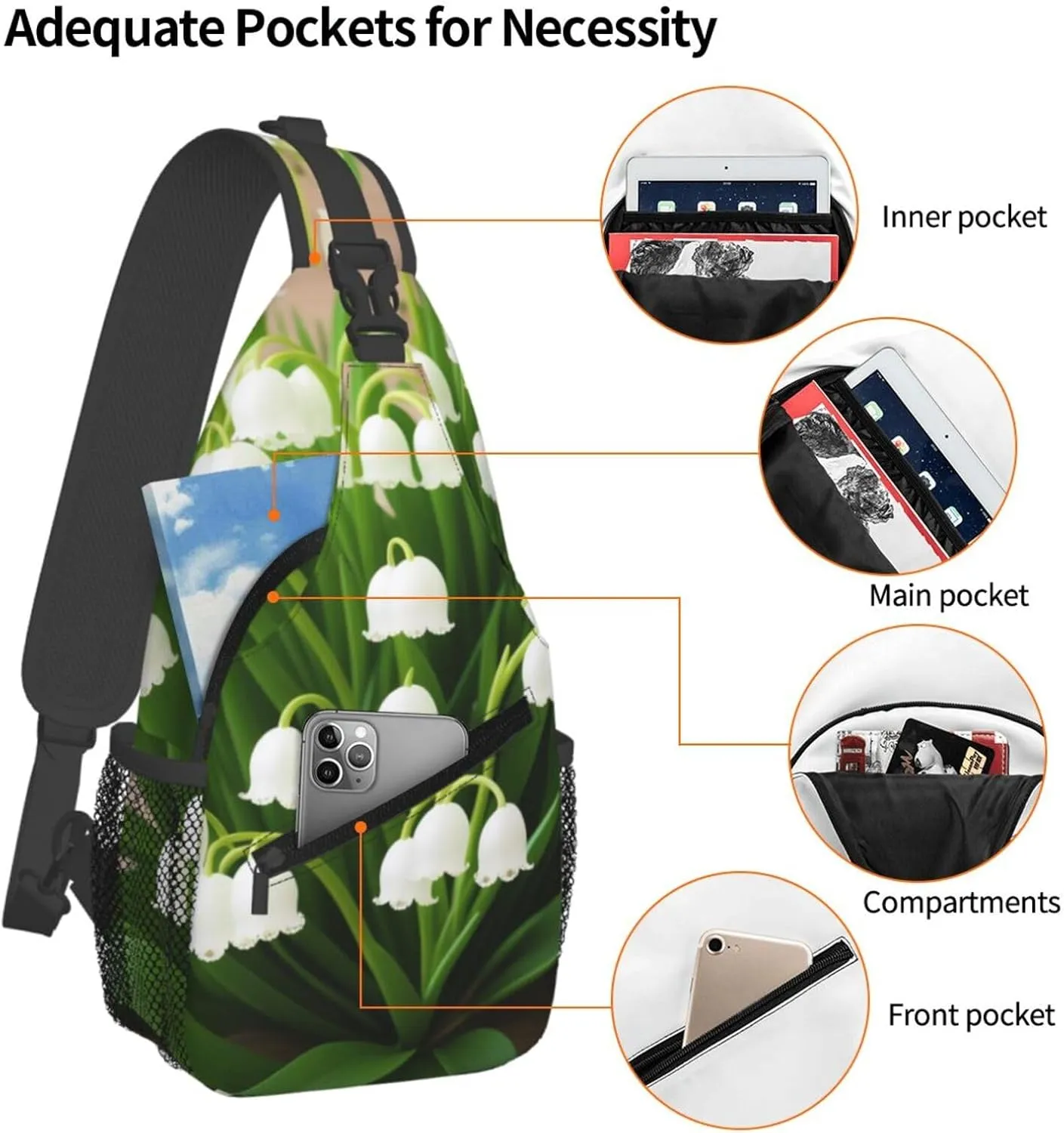 Mechanical Gold Disc Sling Bag For Women Mencross Sling Bag Fashion Crossbody Shoulder Bag Chest Bag For Hiking Travel