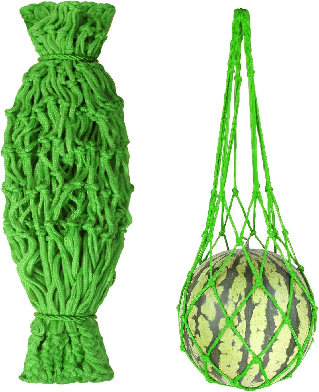 Melon Hammock Net for Vertical Growing, 12 Pack Watermelon Support Mesh Bags with 50 pcs Zip Ties, Reusable Fruit Slings for Cantaloupe, Pumpkin, Honeydew, Garden Trellis Vine Cradle (12, Green)