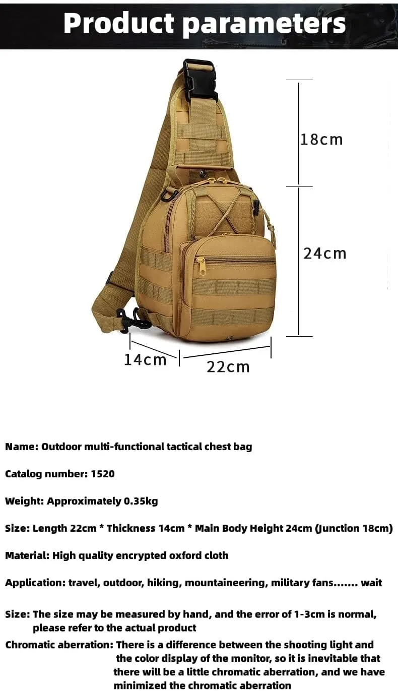 Men's Chest Bag Oxford Bag Crossbody Bag Shoulder Bag Korean Version Small Backpack Casual Belt Bag (Black CP)