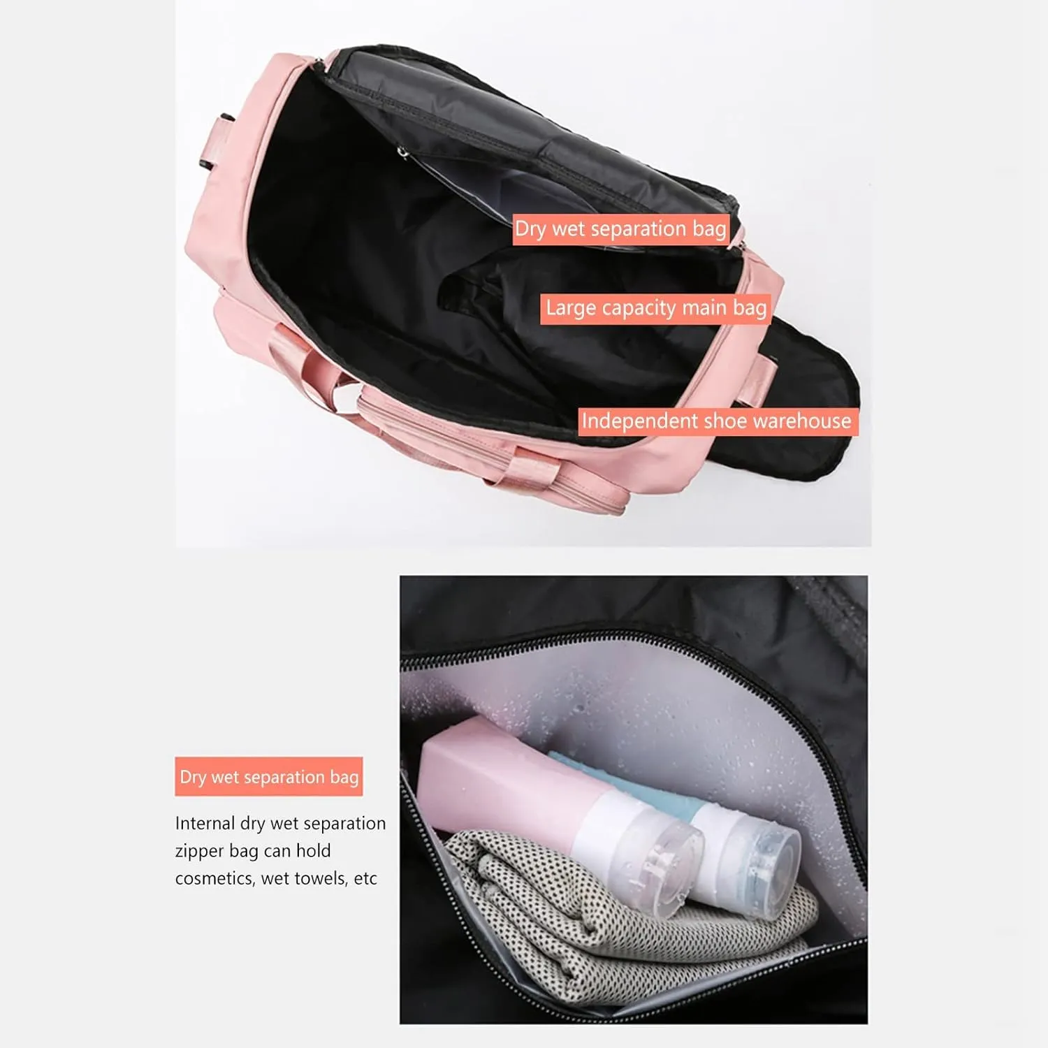 Mens Gym Bag with Shoes Compartment,28L Duffel Bag Men,Reusable Overnight Bag for Travel Yoga Workout Sports