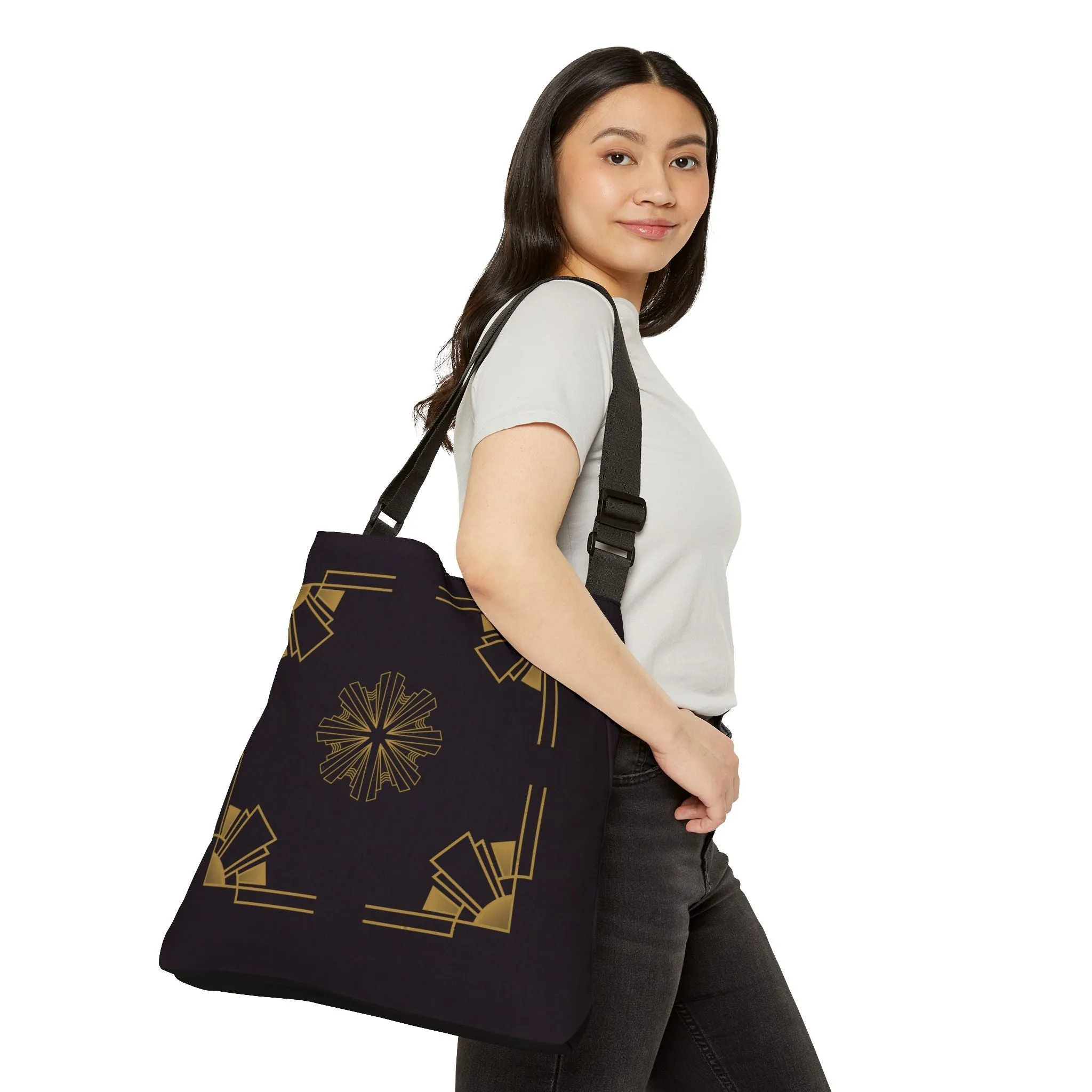 Midnight Luxe (Ebony) Adjustable Tote Bag (AOP)