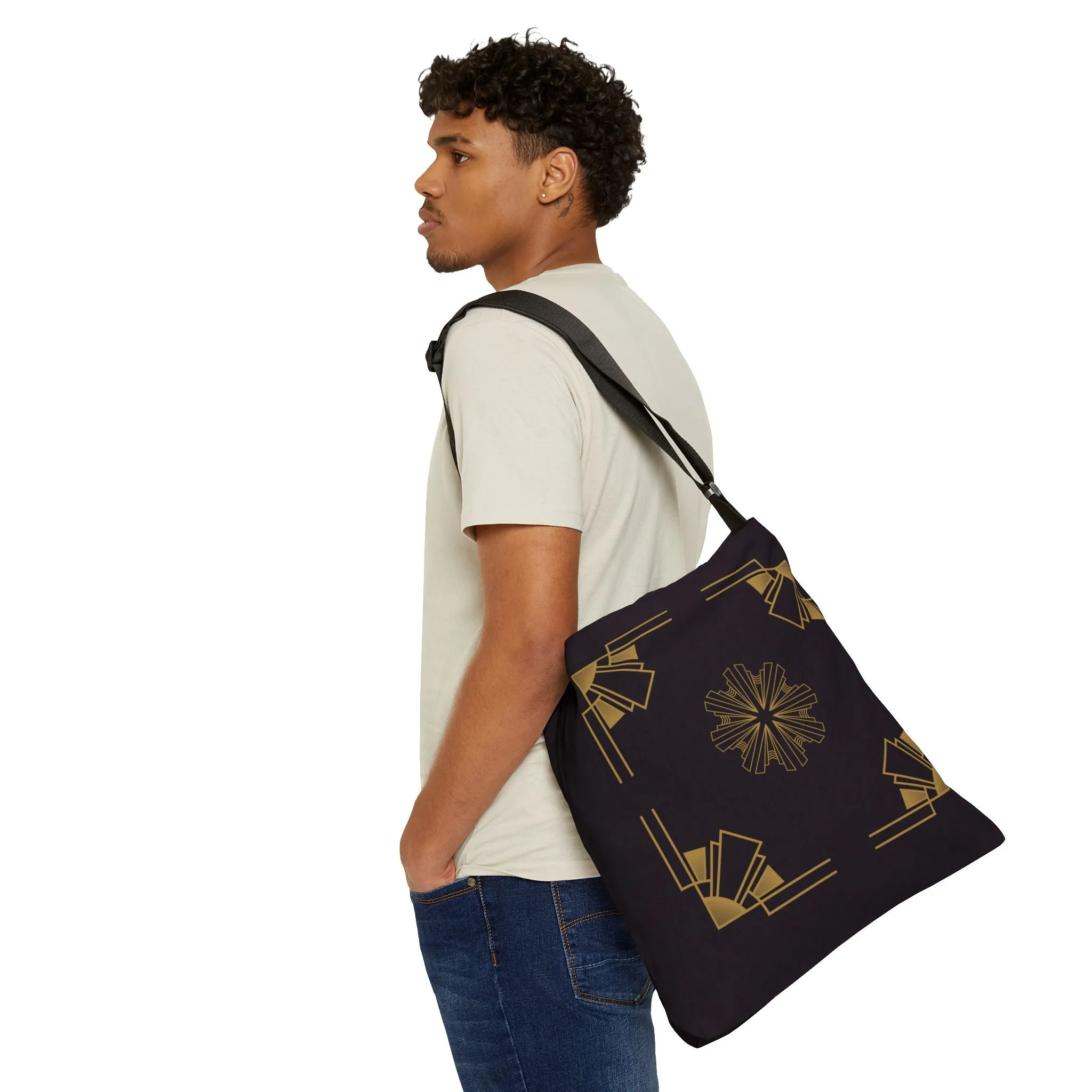 Midnight Luxe (Ebony) Adjustable Tote Bag (AOP)