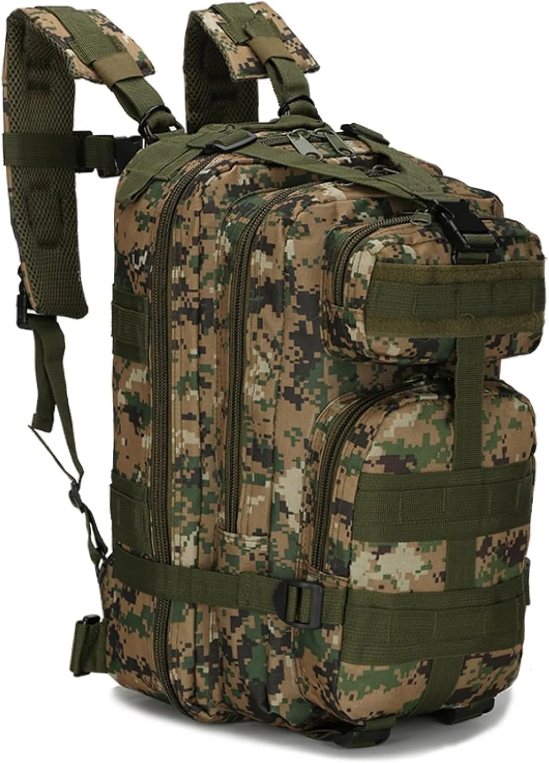 Military Fan Tactical Pack Outdoor Sports Mountaineering Bag 30L Oxford Camouflage 3P Backpack, 40-45L, Digital Jungle