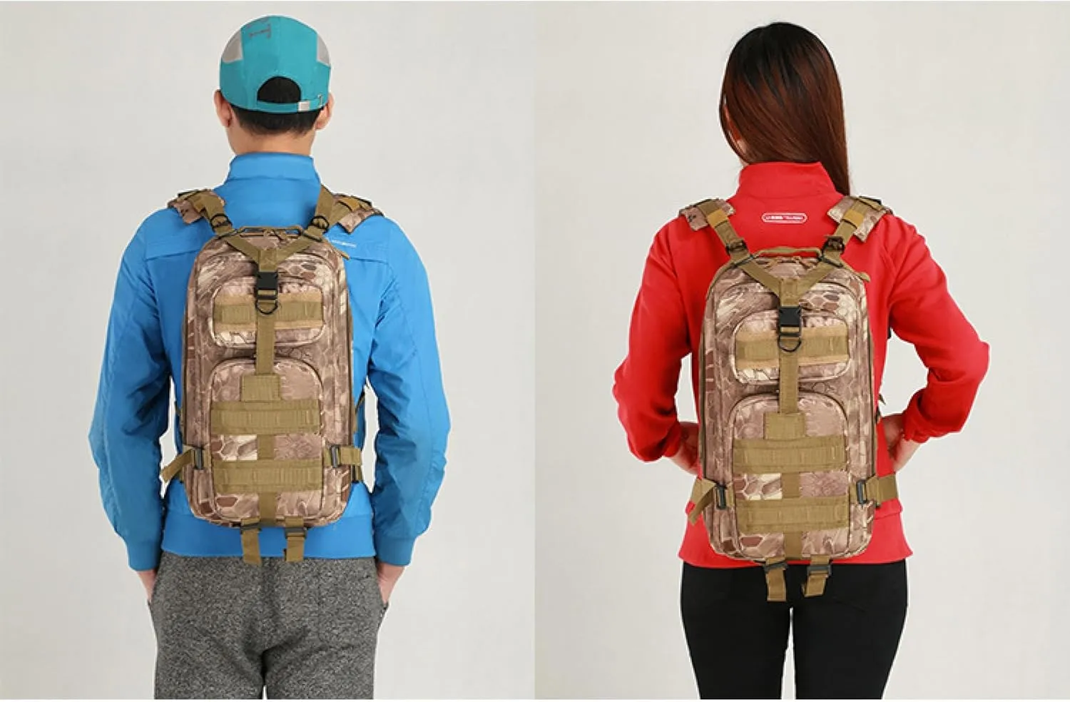 Military Fan Tactical Pack Outdoor Sports Mountaineering Bag 30L Oxford Camouflage 3P Backpack, 40-45L, Digital Jungle