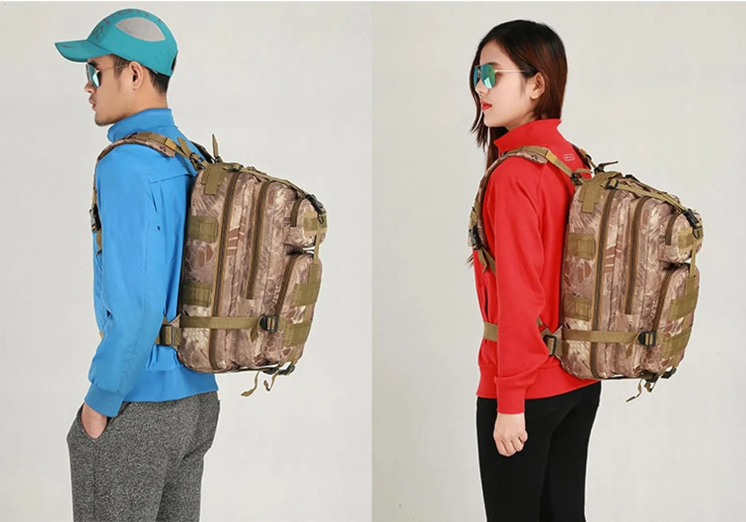 Military Fan Tactical Pack Outdoor Sports Mountaineering Bag 30L Oxford Camouflage 3P Backpack, 40-45L, Digital Jungle