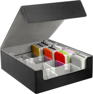 MIND&ACTION Trading Card Storage Box, 3200  MTG Deck Box with 12 Colorful Dividers & 8 Card Supporters, Commander Card Deck Case Fits for Magic Game Cards/YugiOh/TCG/PTG/Sport Cards (Black Grey)