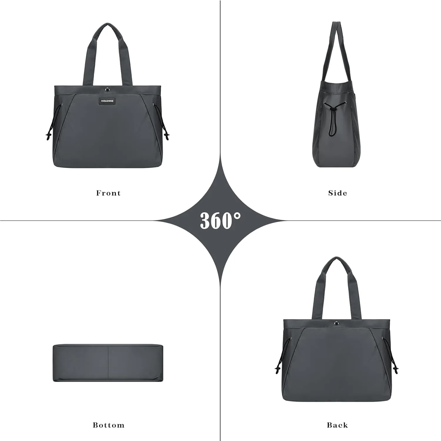 molshine Large Hobo Totes Handbag, Nylon Side Cinch Shopper Bags Shoulder Satchel for Workout Beach Travel Women Lady Model
