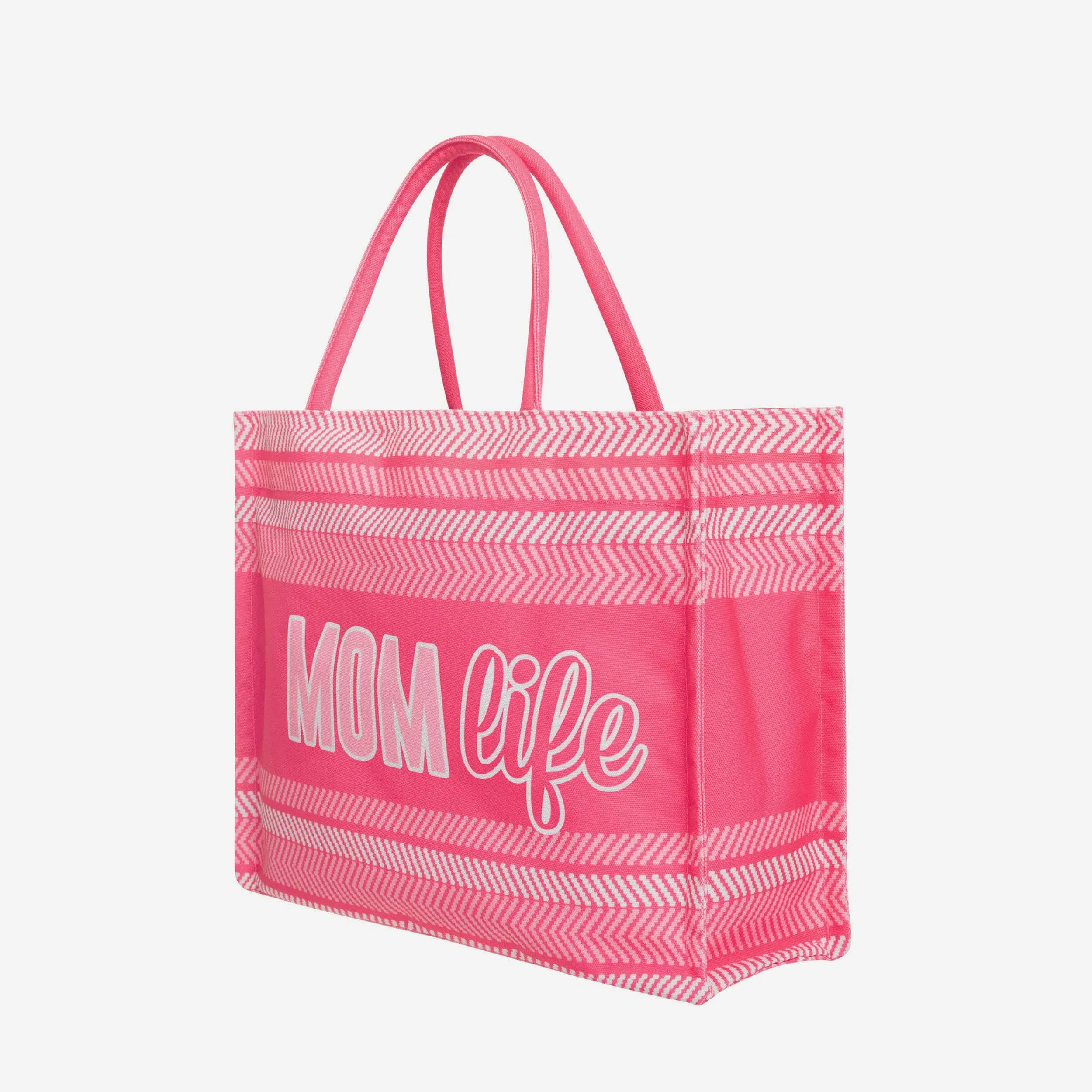 Mom Life Stitch Pattern Canvas Tote Bag