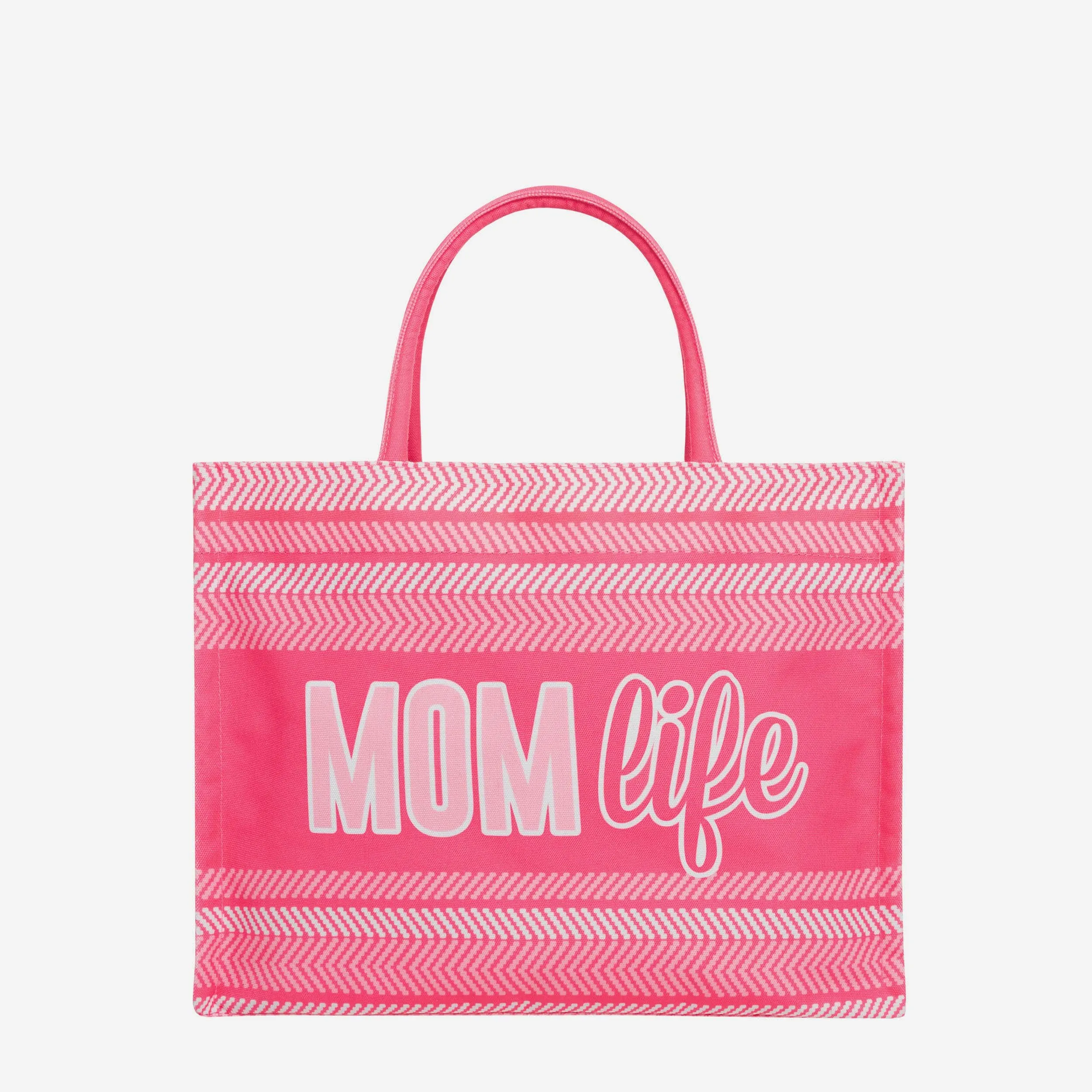Mom Life Stitch Pattern Canvas Tote Bag