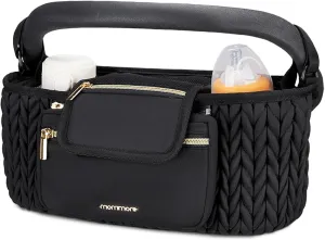 mommore Stroller Organizer with Insulated Cup Holders, Universal Stroller Caddy with Detachable Phone Bag, Stroller Accessories Fits for Uppababy, Doona, Jogger, Britax, Mompush, Bob