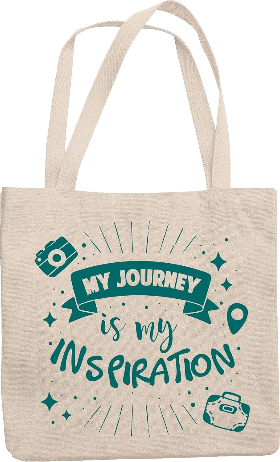 My Journey Is My Inspiration Reusable Tote Bag for Travel Bloggers