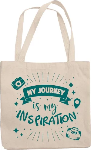 My Journey Is My Inspiration Reusable Tote Bag for Travel Bloggers