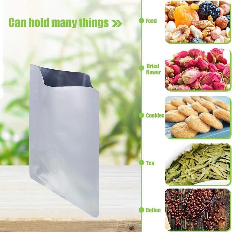 Mylar Heat Seal Vacuum Pouches 100PCS 3Sizes Silver