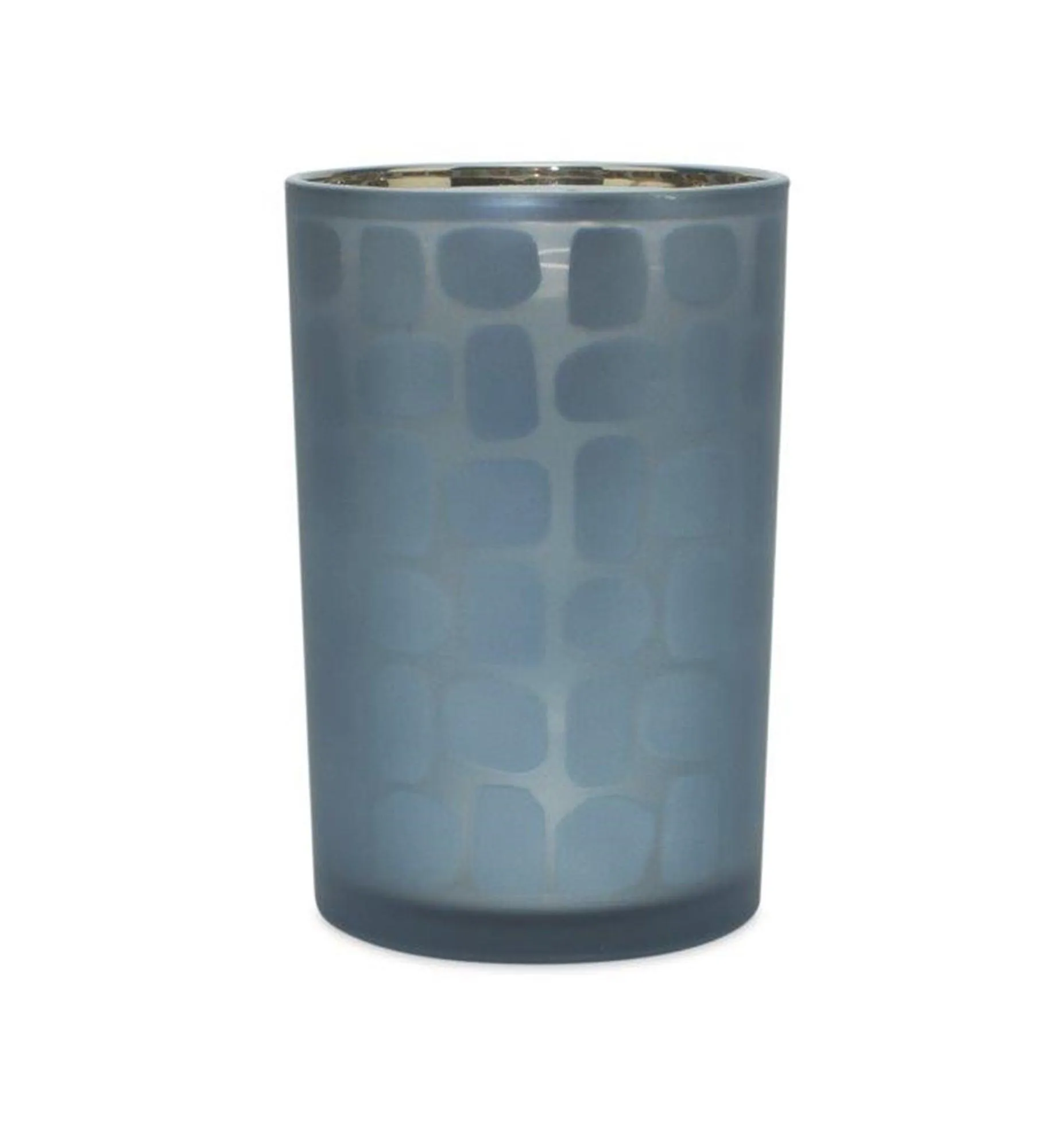 Navy Frosted Glass Candle Holder (Set of 2)
