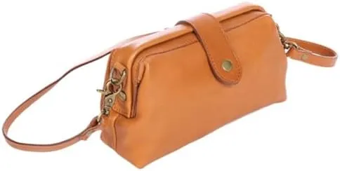 New Premium Leather Retro Handmade Bag Unique Opening Small Cross Body Shoulder Bag Vintage Doctor Bag for Women
