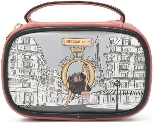 NICOLE LEE Amparo Small Fashion Jewelry Organizer Handbag, Earring and Ring Holders, Extra Zip Pocket, Travel Case (Dreaming The City)
