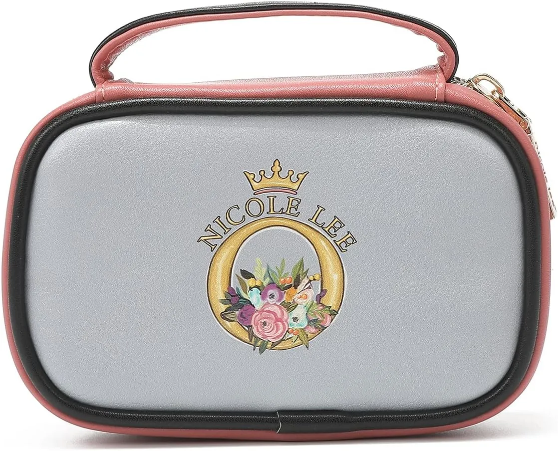 NICOLE LEE Amparo Small Fashion Jewelry Organizer Handbag, Earring and Ring Holders, Extra Zip Pocket, Travel Case (Dreaming The City)